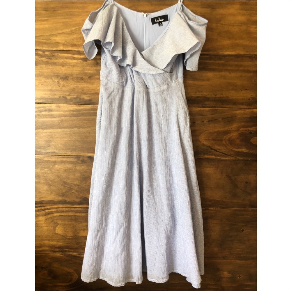 Yacht Rock Blue And White Striped Dress View 5